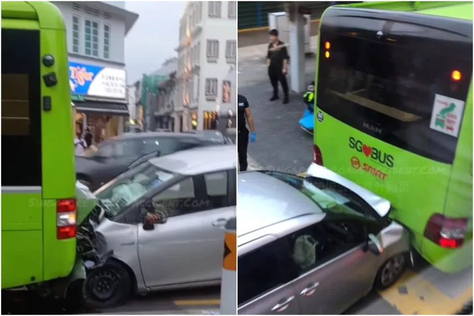 The accident, involving a bicycle, a car and a bus, happened along Jalan Besar towards Bencoolen Street at 6.25pm.