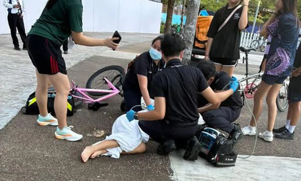 knocked down by bicycle