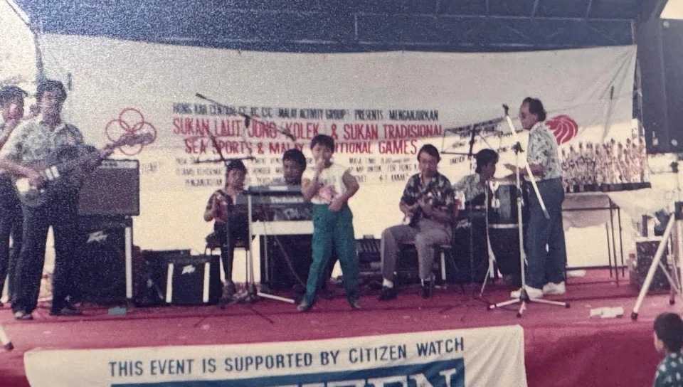 Ms Irma Yanti performing as a child with the family band led by musician Mohd Nazir Dolah.