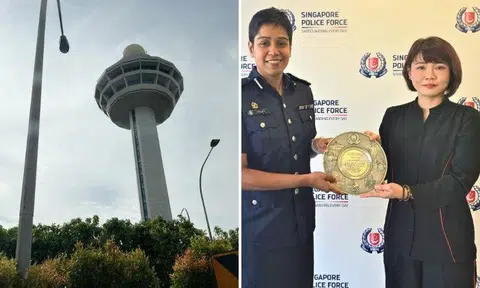 Ms Prescilla Yeo was presented the Public Spiritedness Award by Assistant Commissioner of Police (AC) M Malathi, Commander of Airport Police Division, for assisting the police in the case.
