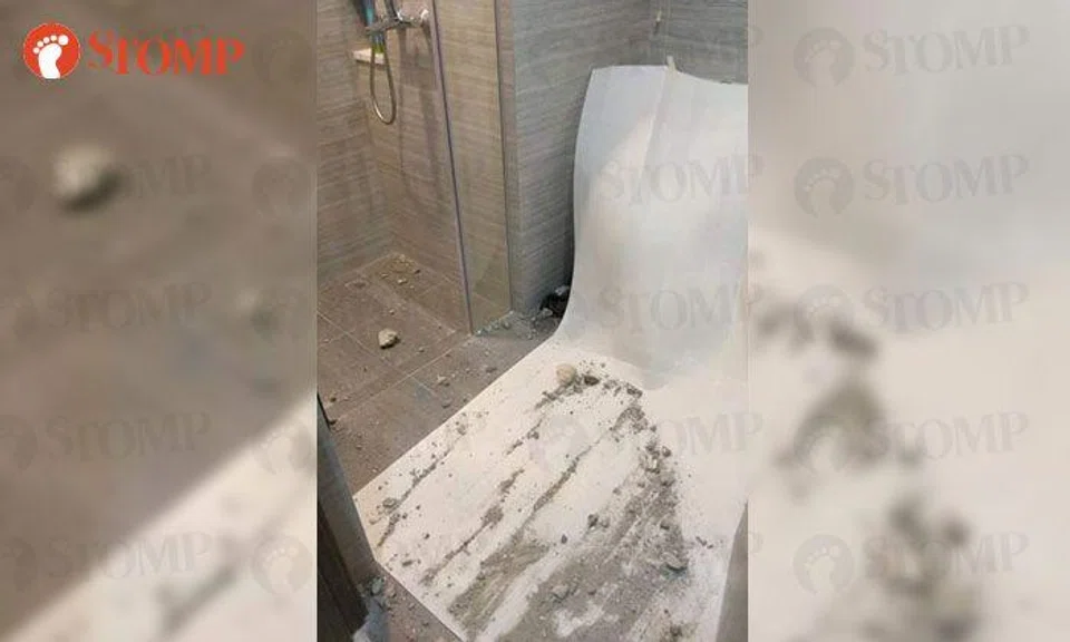 Riverbank @ Fernvale resident in 'living nightmare' after ceiling 'rains' rocks and debris