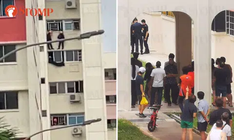 Woman apprehended after getting rescued by DART officers at Yishun block