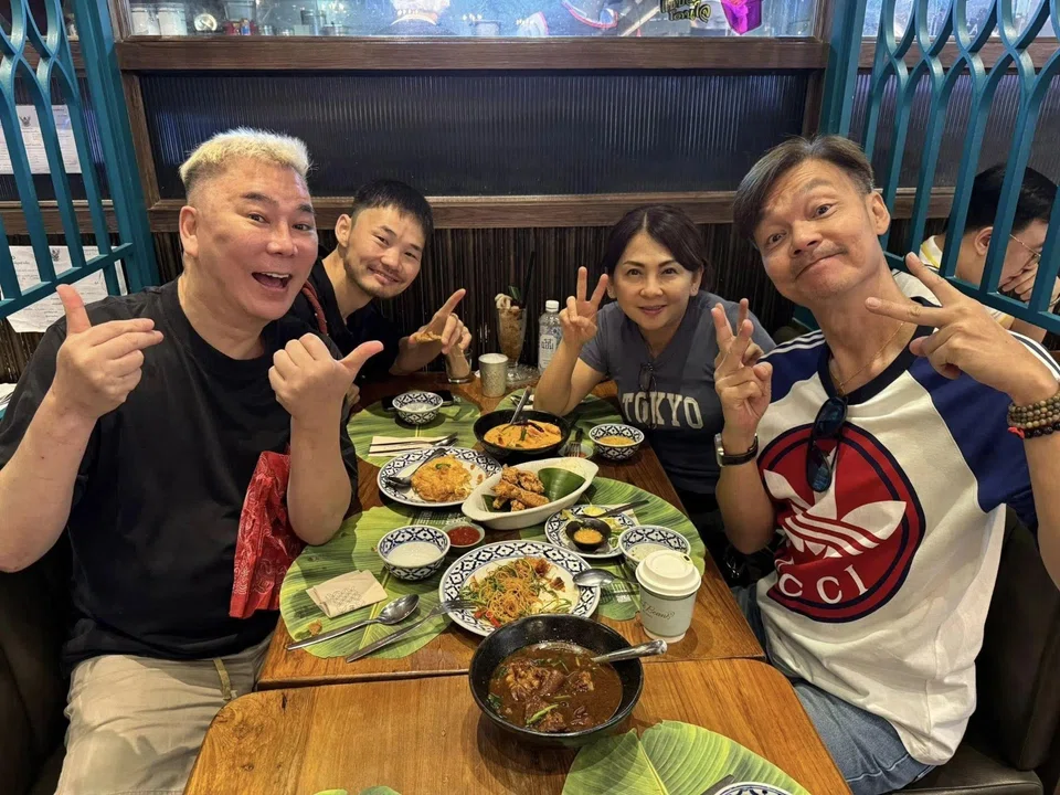 Celebrity hairstylist Addy Lee (far left) shared on Facebook on May 16 a photo with Mark Lee (far right), Mark Lee's wife Catherine Ng and a friend.