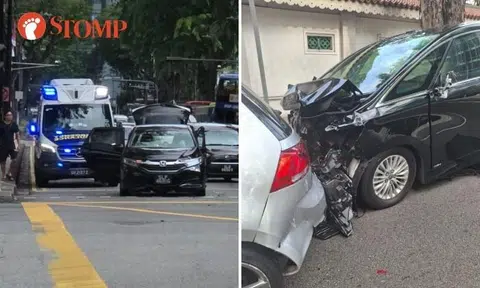11-vehicle accident at Bras Basah Road: 3 taken to hospital 
