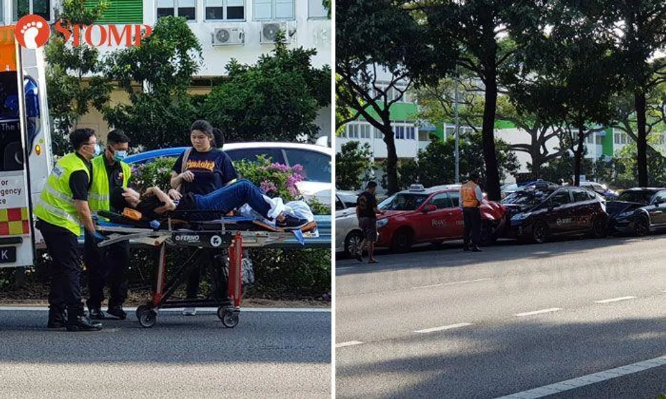 3 suffer minor injuries in 2 car collisions involving 10 vehicles on PIE