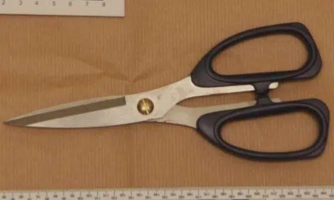 A pair of scissors which was purportedly used during the incident was seized.