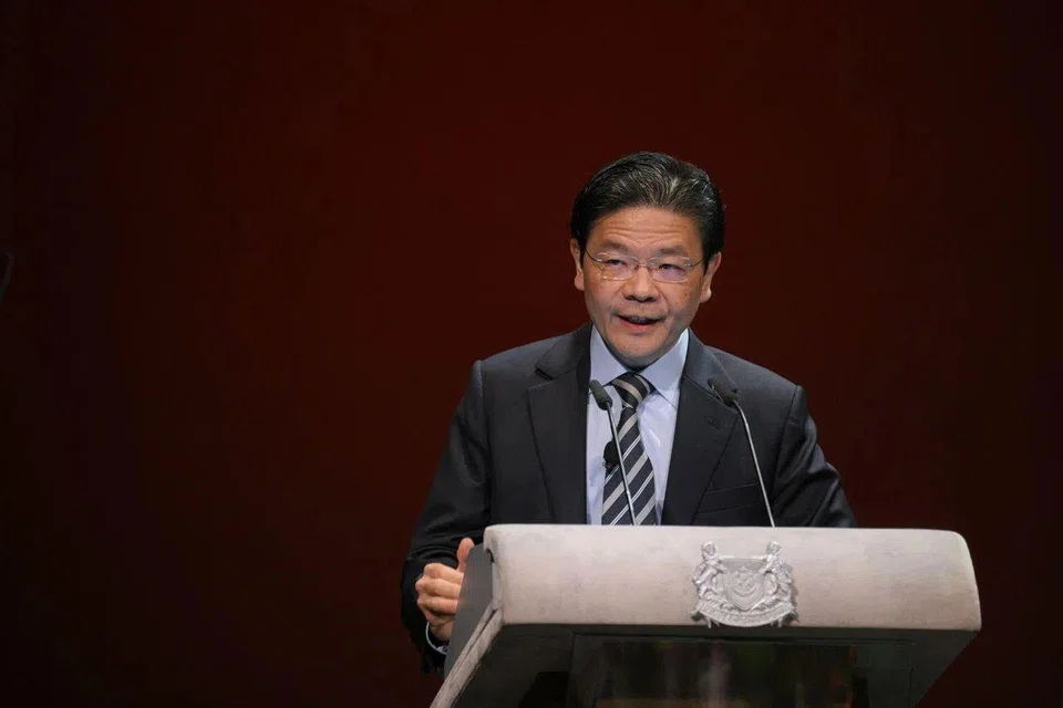 PM Lawrence Wong delivering the 14th S. Rajaratnam Lecture at the Singapore University of Technology and Design on April 16.