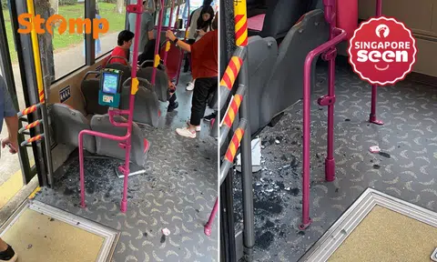 Glass panel shatters on bus, sending shard into commuter's leg: SBS Transit looking into cause