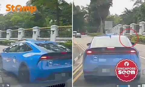 ‘Reckless’ taxi driver allegedly stops on road and flashes middle finger ‘repeatedly’ near Tanglin Road