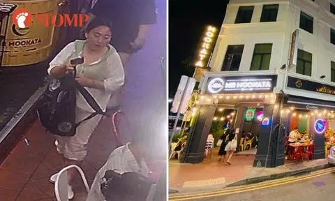 Stomper Kelly shared a video of the woman in white clothes getting up from her seat in the eatery, picking up her bag and walking out.