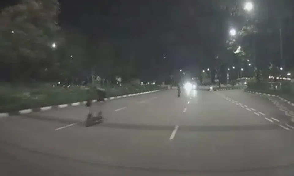 E-scooter riders race down Stadium Road