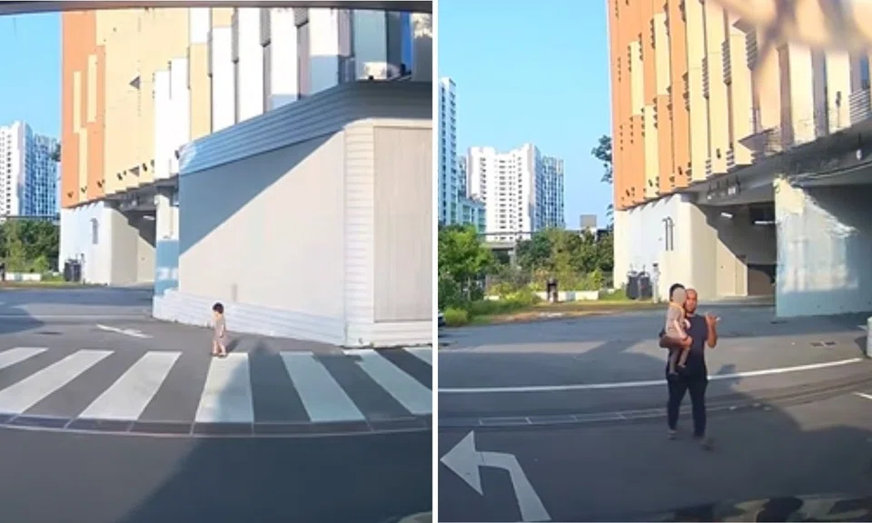 toddler road alone Punggol Coast Mall safety family
