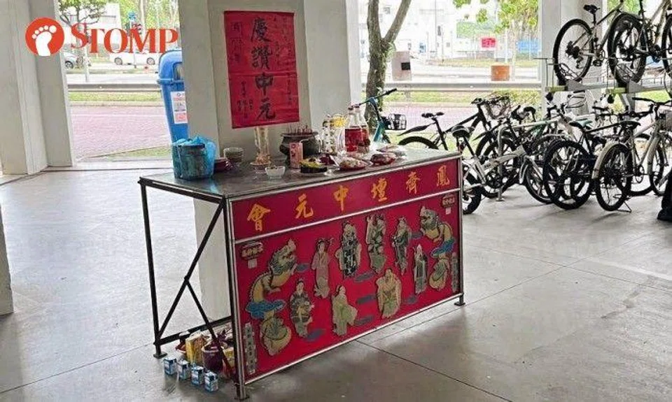 An altar in a Yew Tee void deck. Photo: Stomp