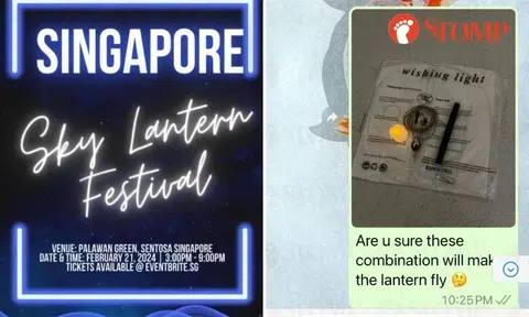 Stomper unable to release sky lantern at Sentosa festival after paying $50: 'Event is a big joke'