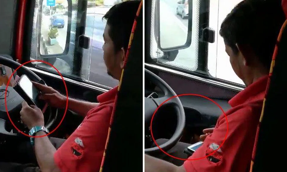 Express bus driver sparks uproar with video of him using phone while driving