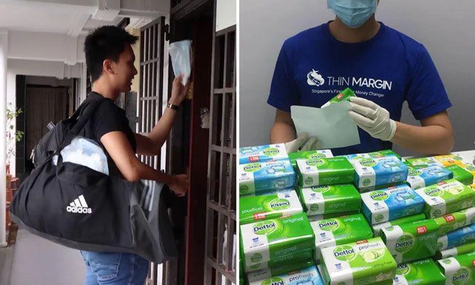 Kind souls demonstrate kampung spirit by giving out free masks and Dettol soap