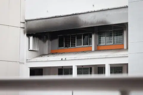 During the fire-fighting operation, three people were rescued from two bedrooms.