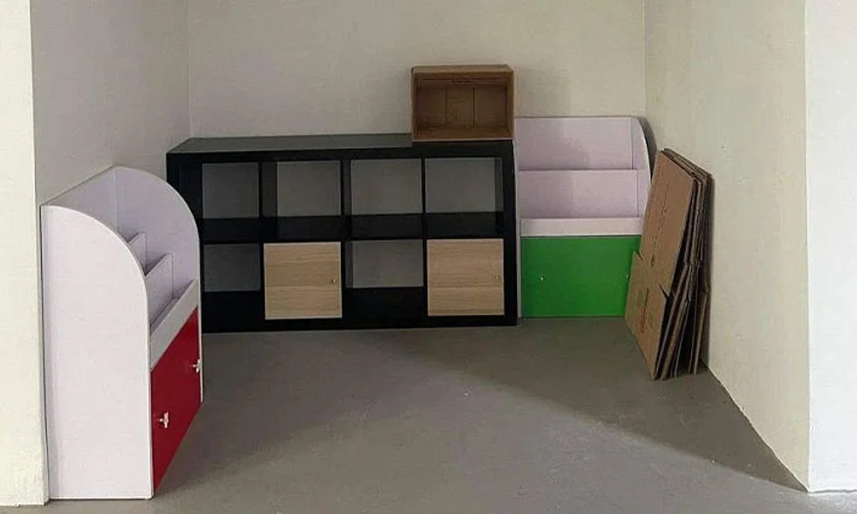 Empty shelves greeted Mr Hengster Kor on April 26 at about 8am, with all the books previously on them stolen. PHOTO: HENGSTER KOR