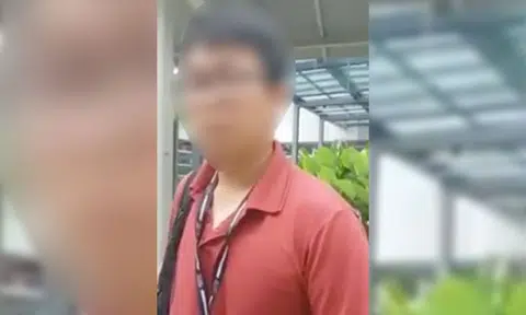 Ah Boy and Ah Girl smoke under shelter "because it's raining" -- then KPKB when they get caught