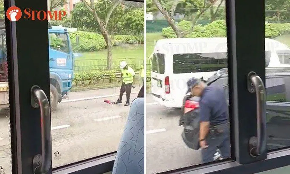 Man, 40, taken to hospital after accident involving tipper truck, car and minibus on SLE