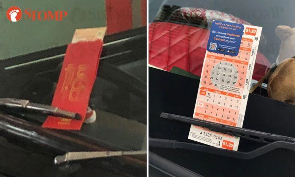 Man disappointed that '$10 note' on car is just a 'gimmick' -- while others get free parking coupons