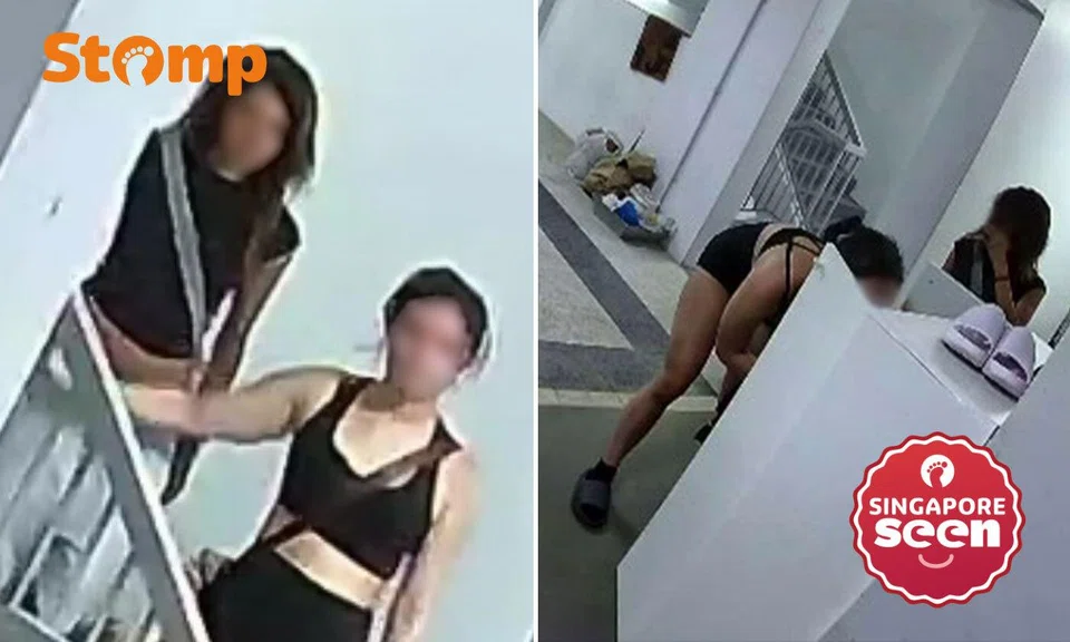 Women take shoes from outside Hougang flat