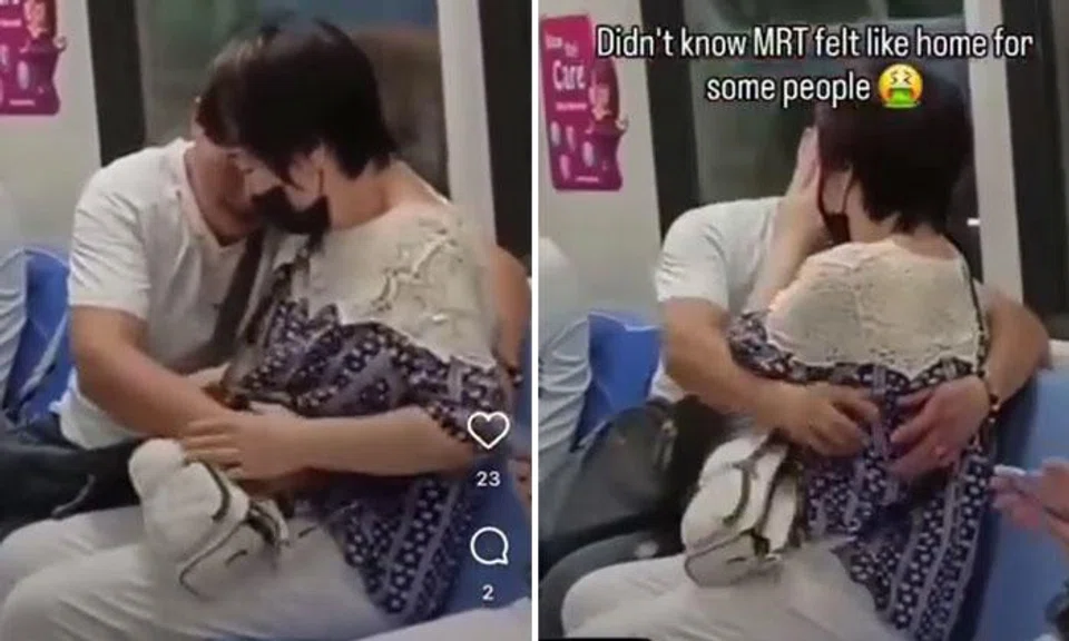 couple pda on mrt