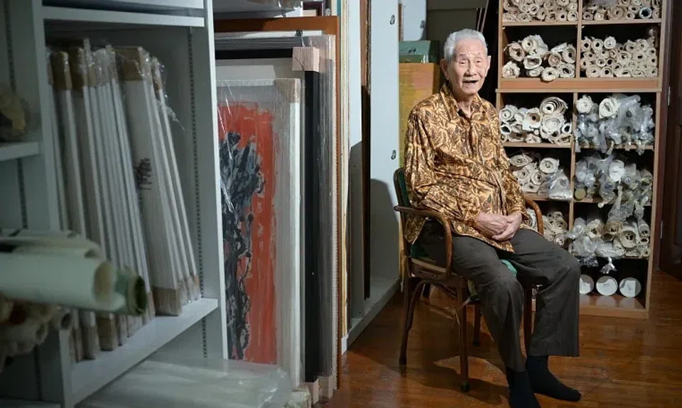 Artist Lim Tze Peng at his house and studio in Telok Kurau in October 2024. He was hospitalised for pneumonia in January and died on Feb 3.