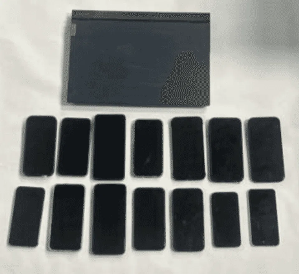 Some of the items seized during the operation include mobile phones.