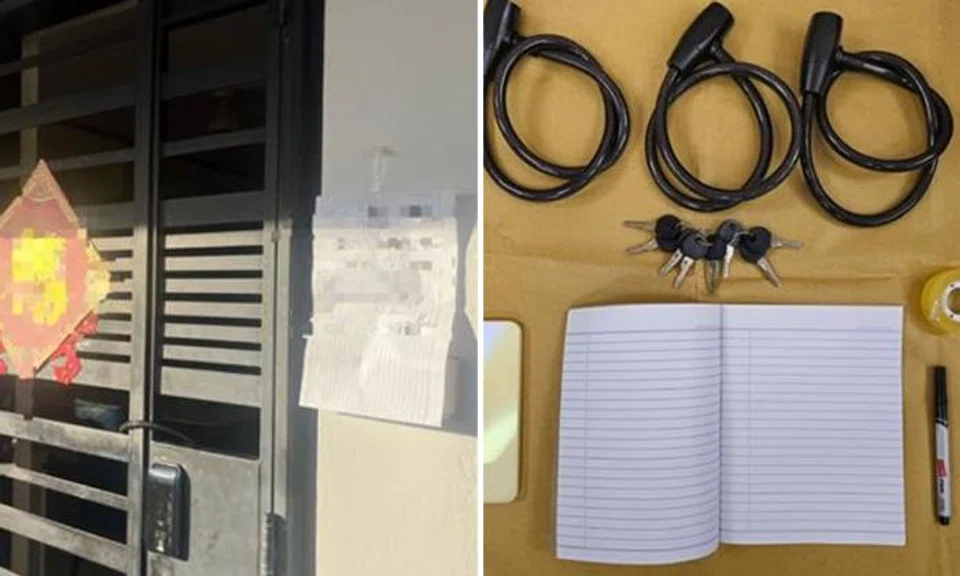 42-year-old man allegedly locks gate of Pasir Ris unit, leaves note beside door