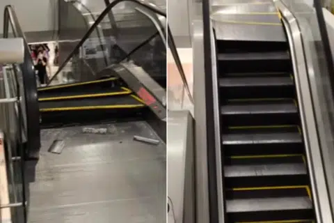 Woman with baby almost falls as HarbourFront escalator 'ruptures'