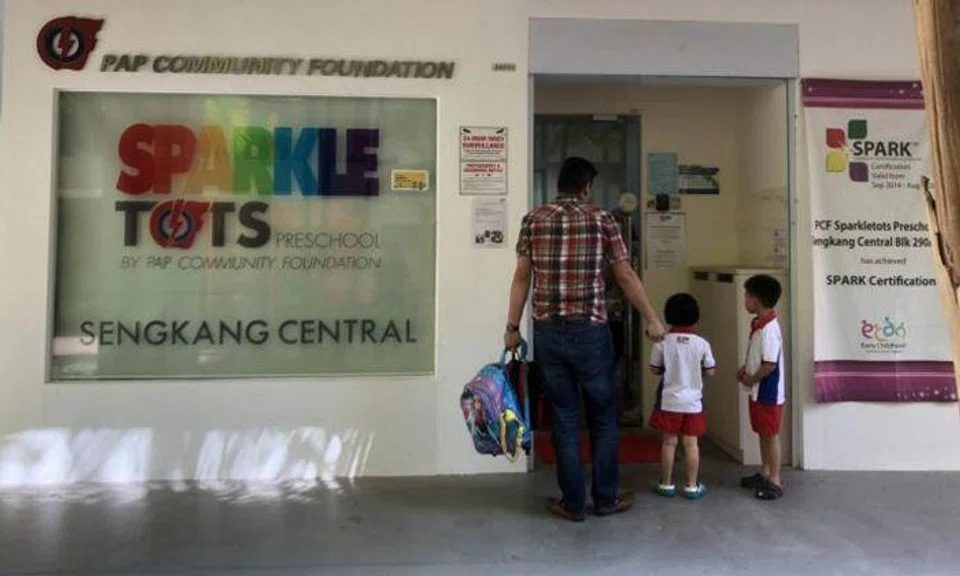 Children from seven PCF Sparkletots centres have been affected and the pre-school operator said it is continuing to monitor the situation in four other centres. Photo: Lianhe Wanbao