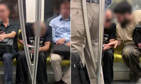 man caught taking out cigarette on mrt