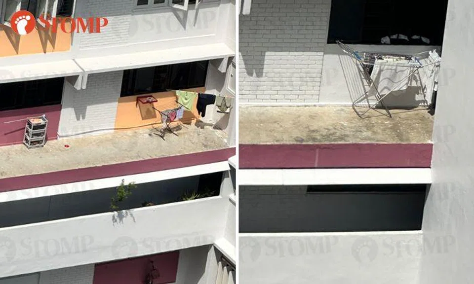 Multiple households making full use of space at Hougang HDB block -- even the ledge