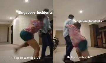 livestream captures couple quarrelling and fighting at HDB void deck 