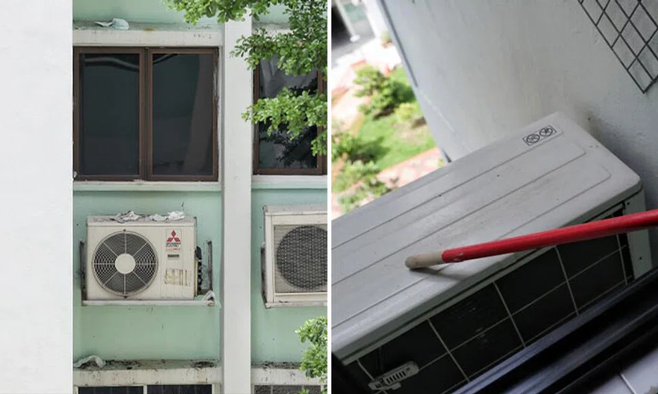 Mr Zheng admitted he is now afraid to open his bedroom window for fear of a sanitary pad landing inside his room. PHOTOS: SHIN MIN DAILY NEWS