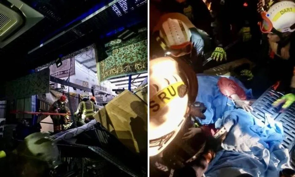 Toa Payoh warehouse floor that collapsed and trapped 3 people not approved by SCDF, BCA