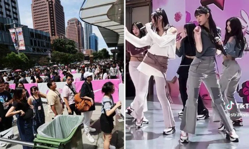 NewJeans appeared at Nike’s three-storey flagship store in Orchard Road on Feb 3.