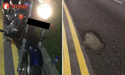 Rider suffers abrasions on legs and arms after allegedly hitting pothole on KPE