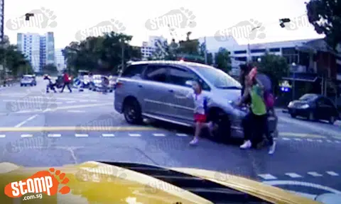 Car rams into woman at CCK junction -- and nearly hits 2 kids