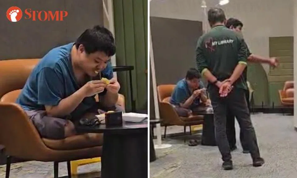 Despite being previously caught eating durian at Choa Chu Kang Public Library, a man came back to do it again.