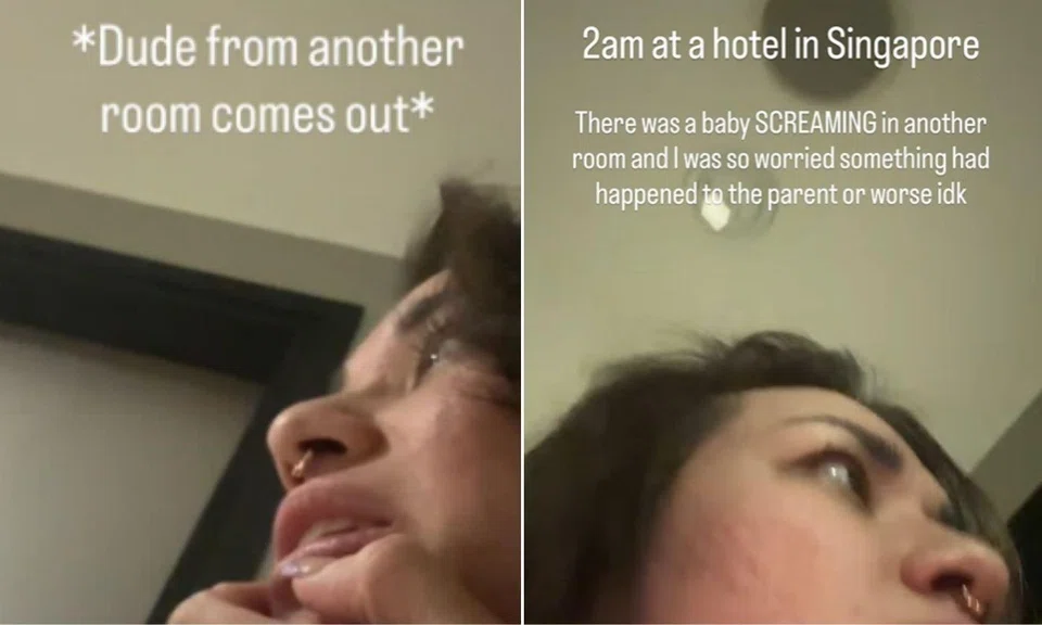 baby crying in hotel room