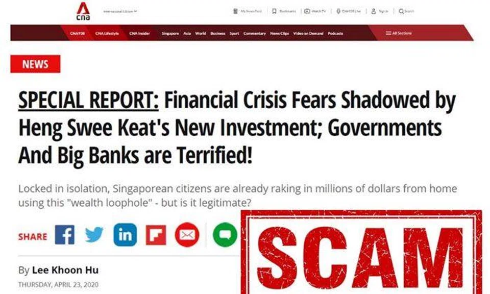 Beware of scams involving fake news articles promoting bitcoin investment