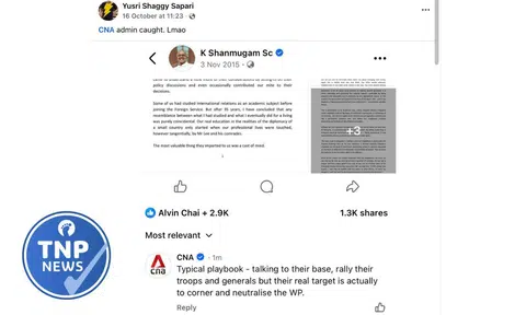 'CNA admin caught': Mediacorp lodges police report over comment blasting establishment on Shanmugam's old post