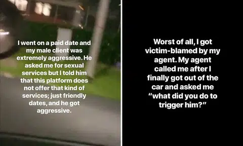 Woman on paid date gets 'victim-blamed' after man flies into rage over refusal for sex