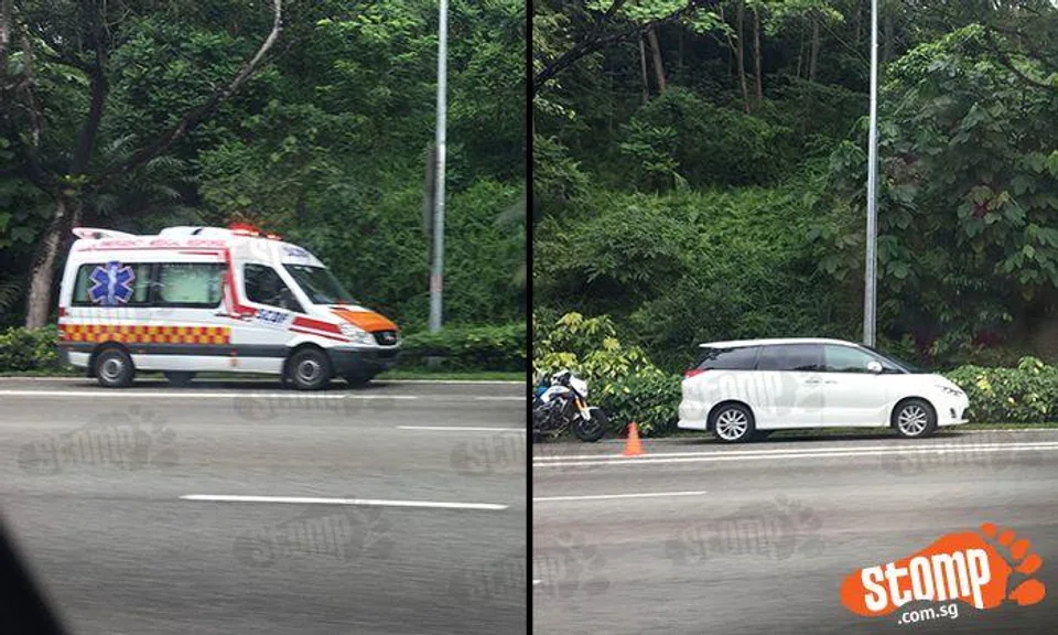 Accident on PIE before Stevens Rd exit causes jam on Friday morning