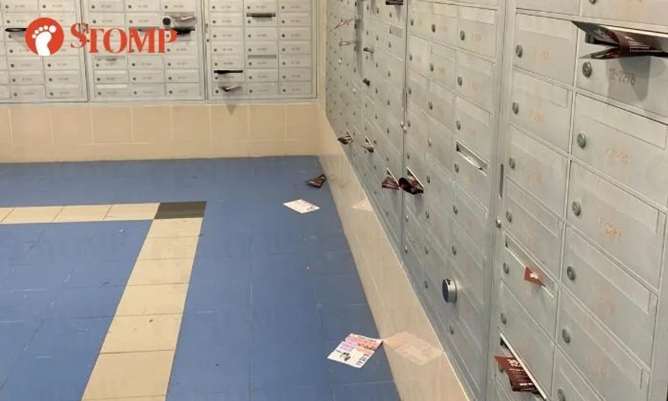 Residents let flyers drop from letterboxes in AMK void deck