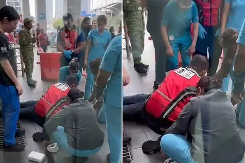 Five Singapore-based healthcare staff worked together to save an elderly man who had collapsed.