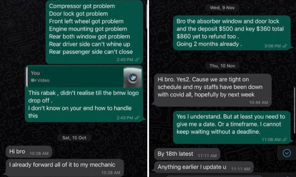 Tan noticed several problems with the car, such as defects on the vehicle's shock absorbers, engines, windows, and door locks. These were highlighted to the owner of the dealership, whom Tan refers to in his post as Farhan.