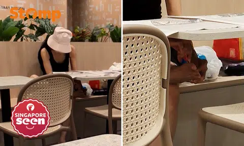 Diner disgusted by woman cutting dried skin from foot in Novena eatery, placing clippings on table